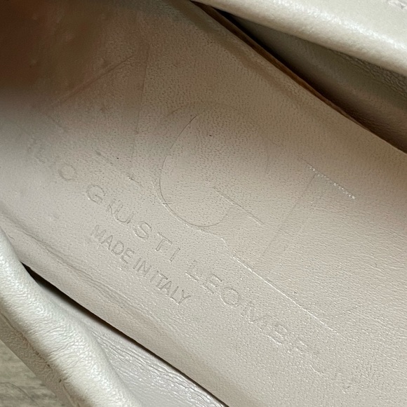 AGL Tan Leather Snakeskin Ballerina Flats Size 7 - Picture 8 of 11